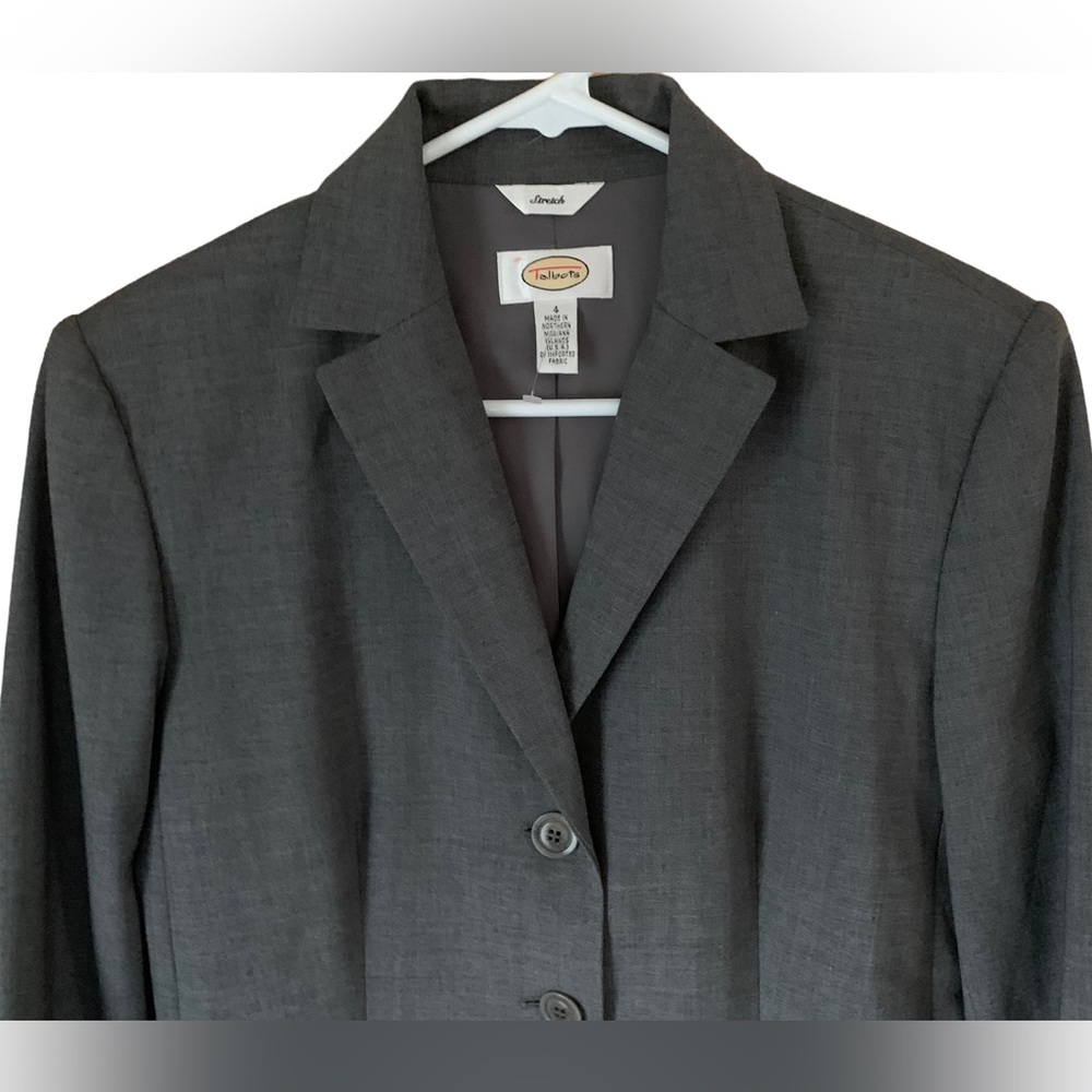 Talbots Wool Gray Three Button Career Blazer Jack… - image 4